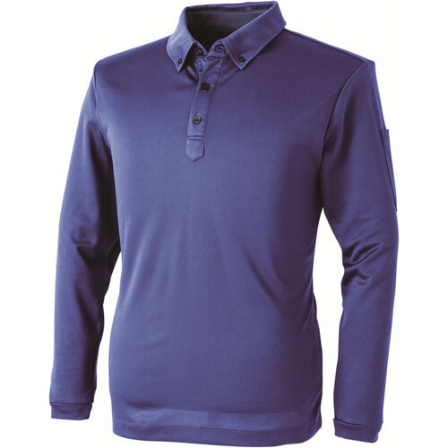 長袖ポロシャツ ミッド 青 4L