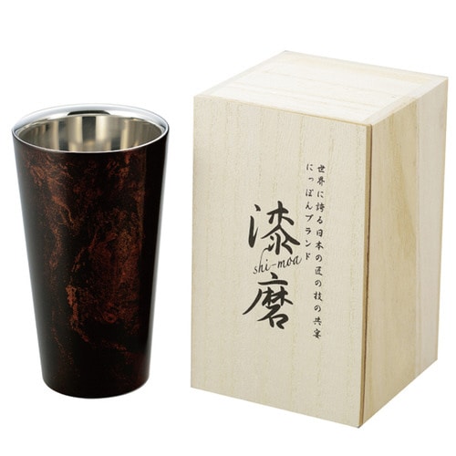 漆磨 2重構造ストレートカップ(黒漆流し)