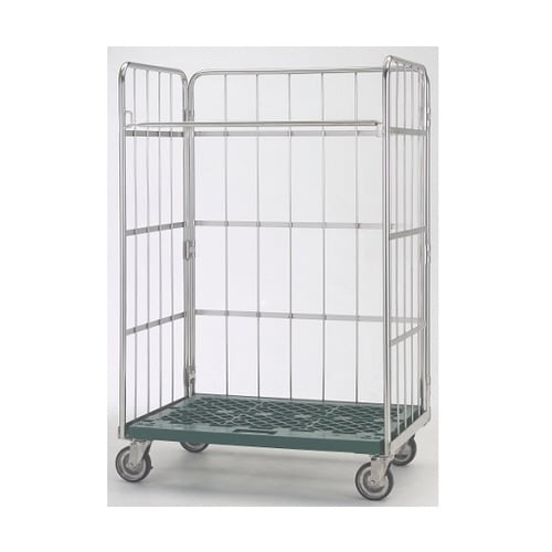 ステンレスハイテナー樹脂底(ステンレス製カゴ車)