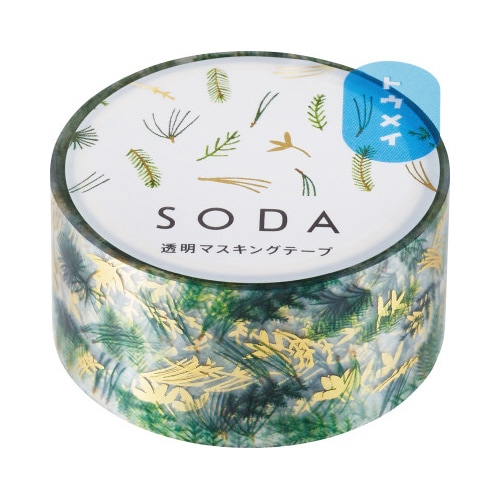 ソ−ダ 透明マステ(グリ−ン) 20mm幅X3