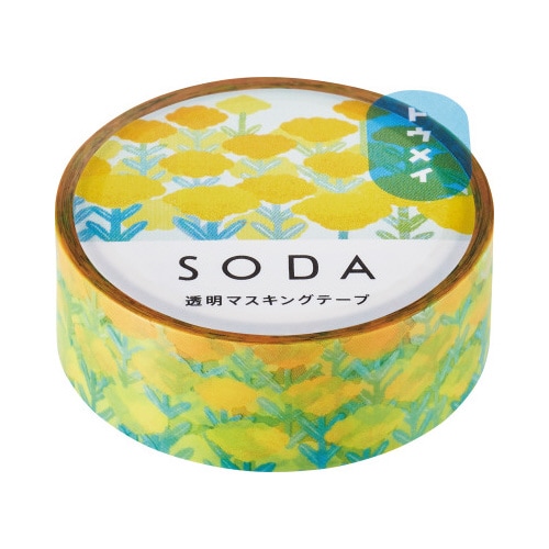 ソ−ダ 透明マステ(ベニバナ) 15mm幅X3