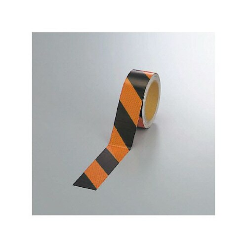 高輝度テープ橙/黒45mm幅×10m374−83