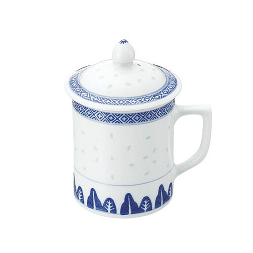 ホタル陶器 蓋付茶碗 5 1/2インチ