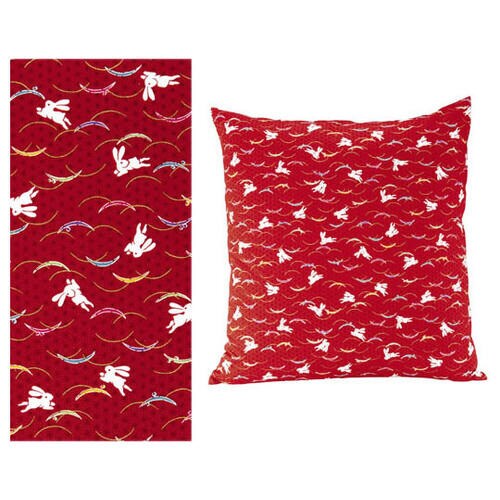 綿座布団HYウサギ51052赤