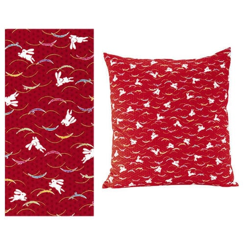 綿座布団HYウサギ51052赤