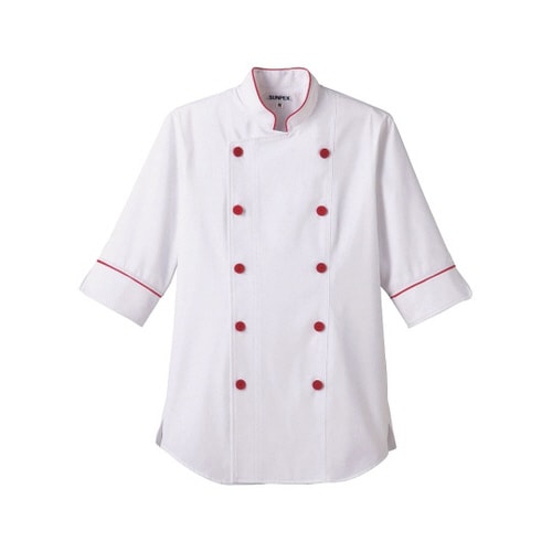 ショップコートホワイト×レッド