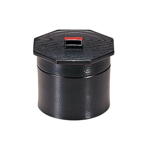 3寸武蔵野椀 黒刷毛目2段 RHV23