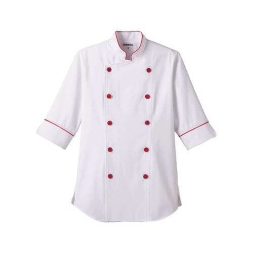 ショップコートホワイト×レッド