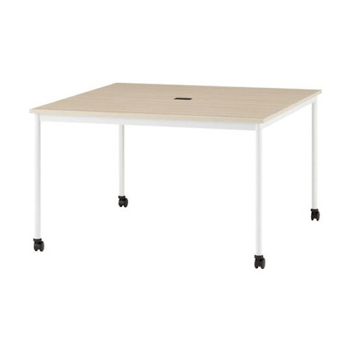 オフィスデスク角型キャスター付ナチュラル
