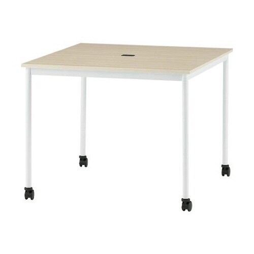 オフィスデスク角型キャスター付ナチュラル