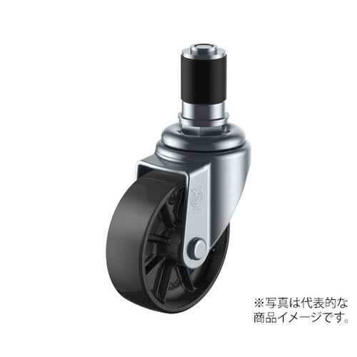 STF型キャスター自在車ゴムパイプ差し込み式