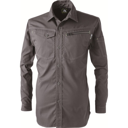 ドビー長袖シャツ オリーブ M