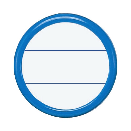 丸型名札安全ピン・クリップ両用型 直径50mm青