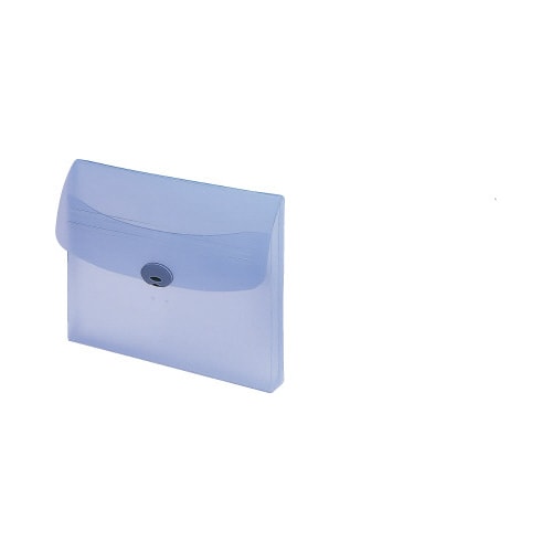 ドキュメントケースハードタイプマチ付A4クリヤー青