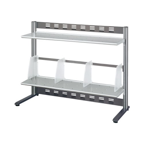 リスペースFデスクシェルフ 2段幅800シルバー