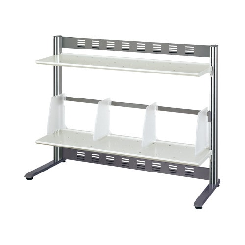 リスペースFデスクシェルフ 2段幅800Lグレー