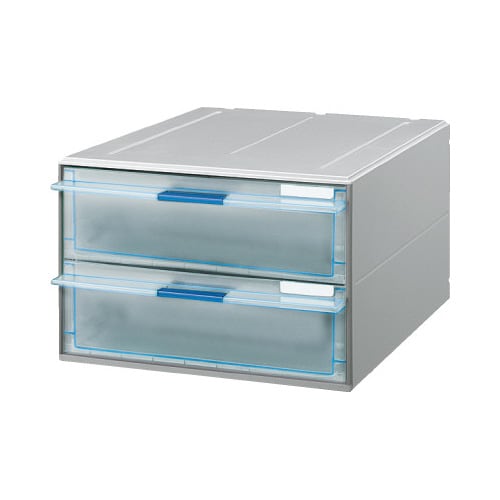 レターケースUNIFEEL 透明引き出し深型2段