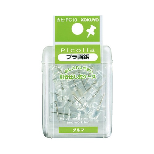 ピコラ プラ画鋲 ダルマ 15本 透明