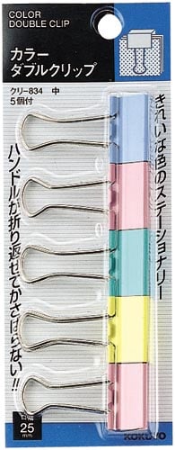 カラーダブルクリップスライドパック入 中5個