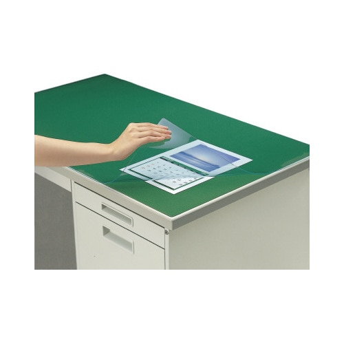 デスクマット軟質 下敷付/緑 600×450mm