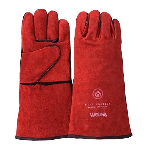 ウェルザ5本指手袋レッド フリー