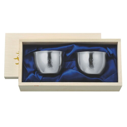 田辺 華ぐいのみ90ml花艶消し桐箱2set