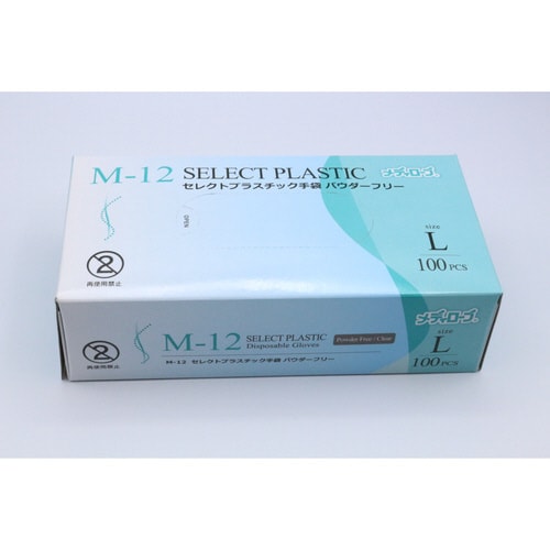 セレクトプラスチック手袋パウダーフリーL 100枚