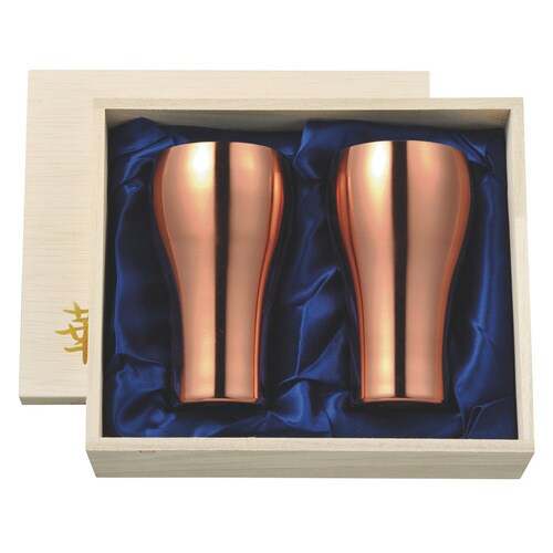 華 タンブラー 300ml 銅ミラー桐箱2ヶセット