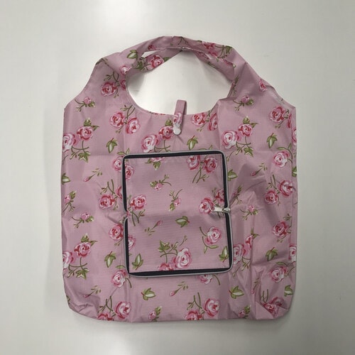 おサイフ型エコバッグBook 薔薇 ピンク