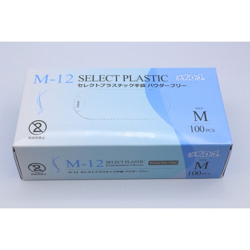 セレクトプラスチック手袋パウダーフリーM 100枚