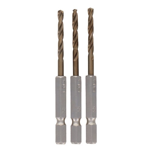 3本組ショートサイズコバルトHSS鋼ドリル刃セット