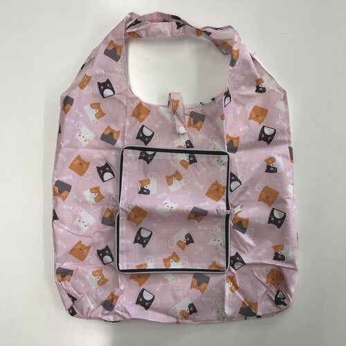 おサイフ型エコバッグBook 猫 ピンク