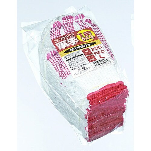 スベリ止手袋12双組 レッド