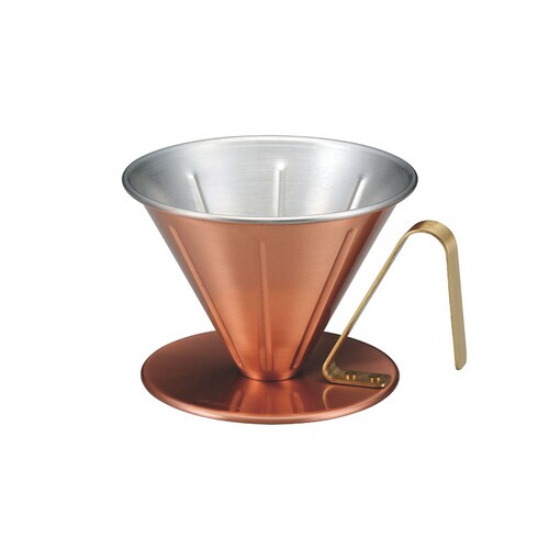 銅のコーヒードリッパー リブ 大