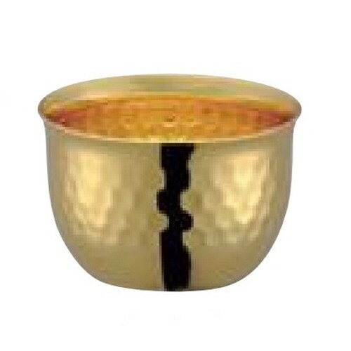 華 ぐいのみ 60ml 槌目 金メッキ