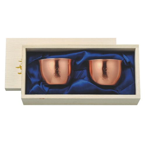 田辺 華ぐいのみ90ml花銅ミラー桐箱2set