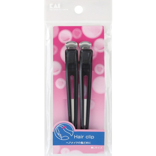 SSレディーヘアクリップL 2P BK