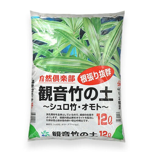 自然応用 観音竹シュロ竹・オモトの土 12L