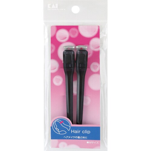 SSレディーヘアクリップM 2P BK