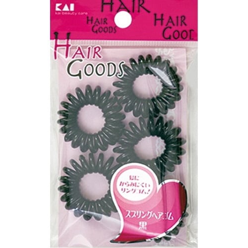 HG スプリングヘアゴム 黒 5P