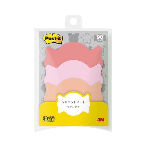 ポストイットシルエットノート強粘着キャンディX10