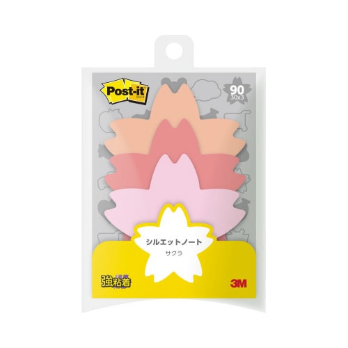 ポストイットシルエットノート強粘着サクラX10