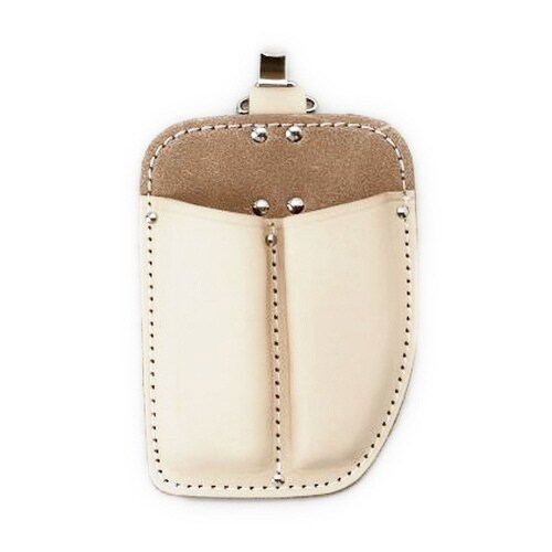 OWL 牛革型押剪定鋏サック2丁差カン付