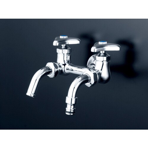 寒 屋外ホース接続N付二口水栓