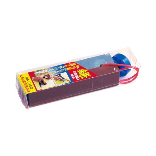 両面鎌砥石 ヒモ付 #150/#800 (赤)