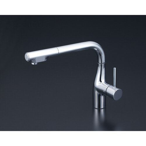 流し台用シングルレバー式シャワー付混合栓(撥水)