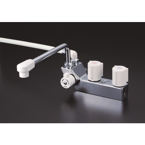 デッキ一時止水付2ハンドルシャワー