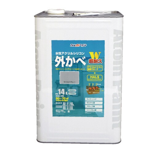 水性アクリルシリコン外かべ用14Lマイルドグレー