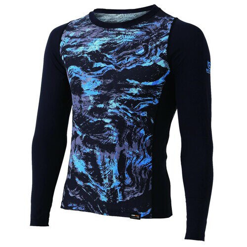 オタフク EVO ロング クルーネック カモ黒 S