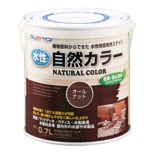 水性アトム自然カラー0.7Lオールナット